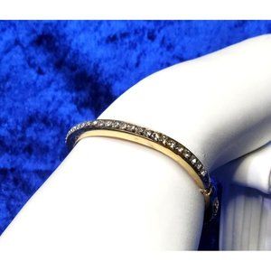 vintage gold tone chrystal lined 7" snap lock bracelet